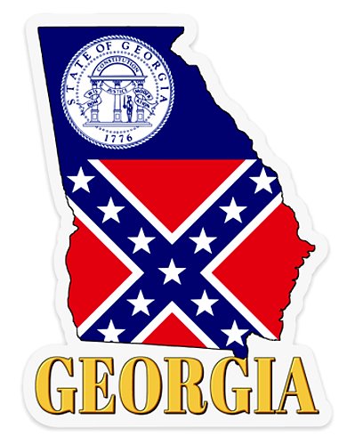 old Georgia 1956-2001 State flag clear die cut decal (small)